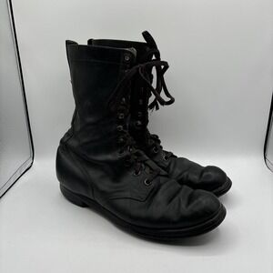 Vtg 1957 International Shoe Co Military Jump Boots Men's Size 12.5 Black